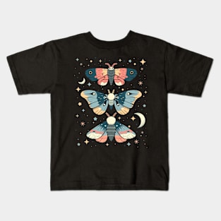 Magical Witchy Moths and Stars Kids T-Shirt